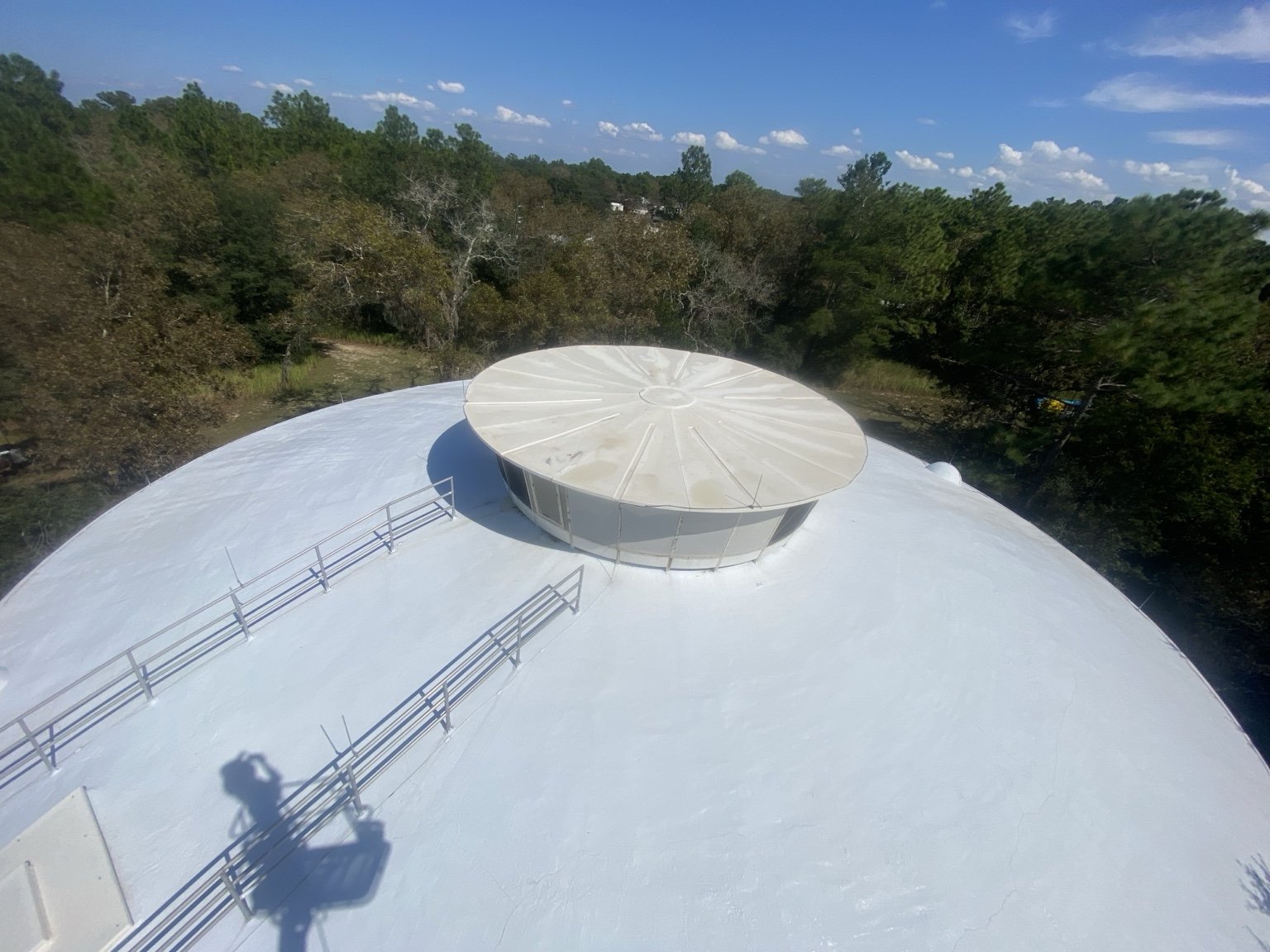 Municipal water storage tank exterior cleaning project, view 2