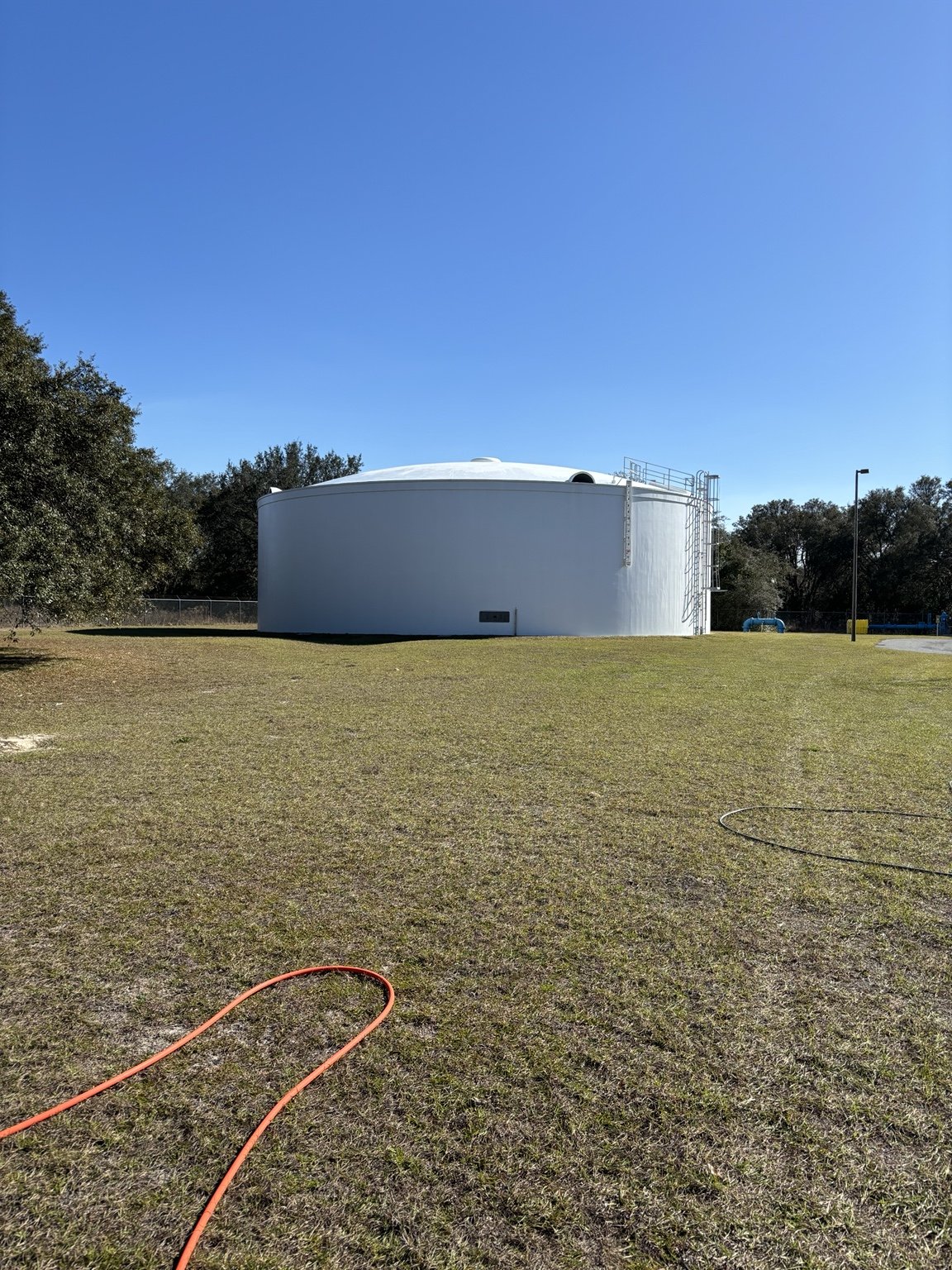 Municipal water storage tank exterior cleaning project, view 4