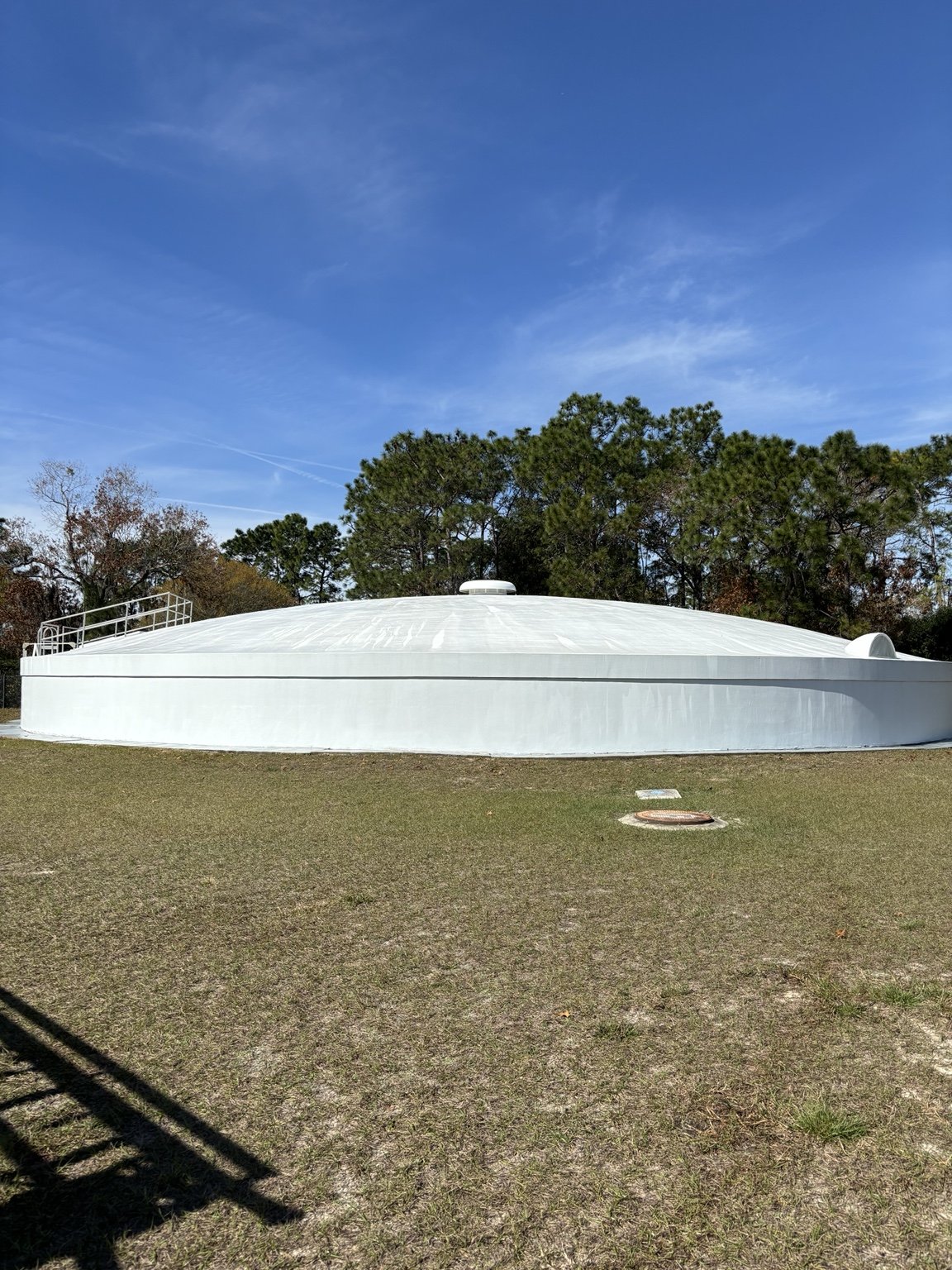 Municipal water storage tank exterior cleaning project, view 5