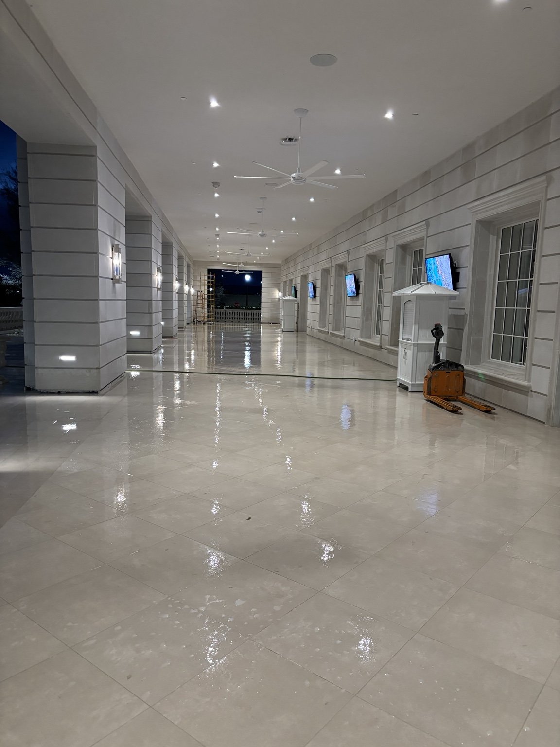 Commercial interior hard floor