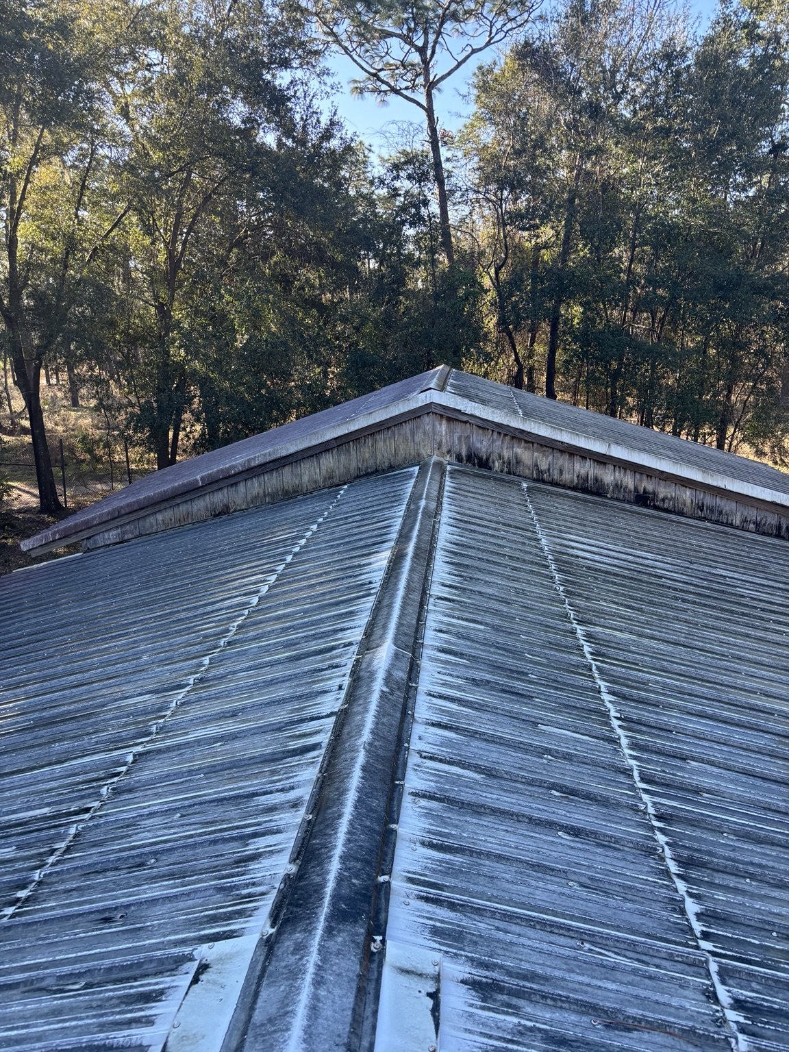 Metal Roof Washing before cleaning